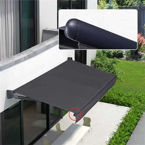 Toldos Retráctiles para Patio, Totalmente Montado Luz LED Toldos Motorizados Eléctrico Automático Retráctil Medio Cofre Ventana Puerta Sombrilla Refugio Motorizado Toldo Aluminio Plegable,B