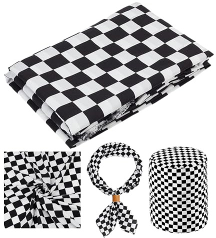 NBEADS Tessuto A Quadri 1.5m×2m, Disegno Grafico A Griglia con Motivi Tartan e Influenze Tradizionali Tessuto Decorativo per Tappezzeria e Accenti per La Casa, In Bianco e Nero