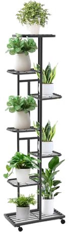 JOYHUT 7 Tier 8 Pots Metal Plant Shelf Rack Display Stand Multiple Flower Pot Holder