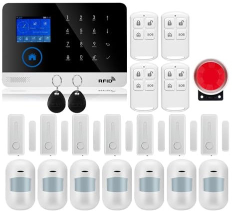 Système d'alarme pour la sécurité de la Maison, Système d'alarme Intelligent de Protection de sécurité Domestique, GSM, kit Anti-cambriolage à écran Tactile, Application Mobile, télécommande, Bras e