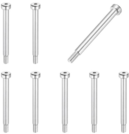 sourcing map 8 bulloni a spalla in acciaio inossidabile 304 6 mm diametro spalla 50 mm lunghezza spalla M5 x 0,8 filettatura esagonale bulloni a spalla per industrie di macchine per stampaggio a