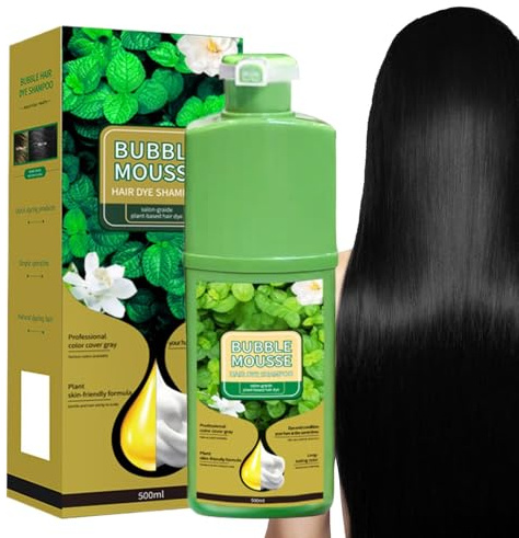 Foam Hair Dye, Healthy Plant Hair Color, Long Lasting Coloring Mousse, 500ml Natural Dye Bottle, Ideal for Salon, Daily Use, Bathroom, Travel, Outdoor, Beard, Women and Men