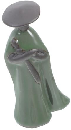 DOITOOL Figura de Samurái Decoración Japonesa en Miniatura para Escritorio Diseño Ahorrador de Espacio y Textura Refinada de Cerámica de Arena Púrpura Adecuado para Decorar Interiores