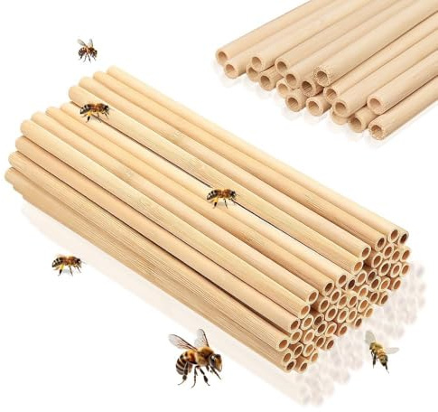 Udbrud Tubo para Nido de Abejas, 10 cm Tubos de Anidación de Bambú, Accesorios para Casa de Insectos, Material de Relleno para Rellenar Hotel de Insectos, Casa de Abejas, Hotel de Abejas