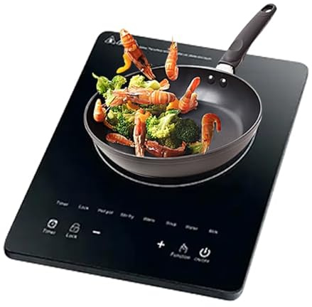 Piastra a Induzione Portatile 2000W, Piano Cottura a Induzione Singolo in Vetroceramica, 8 Livelli di Potenza, Display Touch LED, Spegnimento Automatico, Cucina Portatile per Casa e Campeggio
