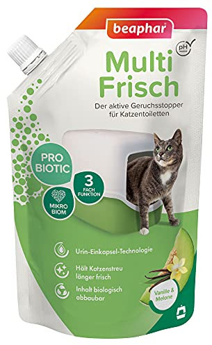 beaphar Multi Fresh Vanilla & Melon Cat Litter Tray Deodorant, Fresh Fragrance for Cat Litter Tray, Makes Cat Litter Durable, pH Neutral, 400 g