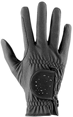 Uvex Sportstyle Diamond Riding Gloves with Swarovski Crystals - Touchscreen Compatible - Black - Size 8
