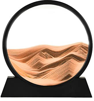 Hitburu Cadre Sable Mouvant, Sable en Mouvement Dynamique, Image d'Sable en Mouvement, Décor Travail Cadre Sable Qui Coule, Adapté À La Maison Ou Au Bureau (7 Pouces)