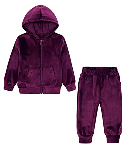 Verve Jelly Toddler Kids Baby Boys Girls Long Sleeve Zipper Sweatsuit Tracksuit Coat Sweatshirt Tops and Pants with Pocket 2Pcs Fall Winter Outfits Set