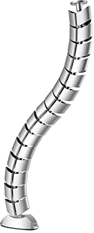mywall Passacavi HZ44SL con lunghezza fino a 730 mm, gestione cavi per scrivanie con fissaggio a vite, canalina per cavi circolare, sistema a 2 canali con struttura a vortice modulare