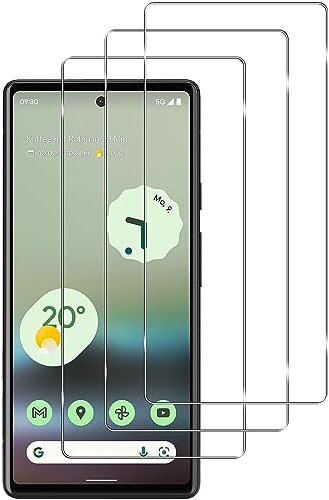 KELOLIN [3 Stück] Kompatibel mit Google Pixel 6a für Panzer Schutz Glas Schutzfolie, 9H Härte, Anti-Kratzen, Anti-Bläschen, HD-Klar Bildschirm Schutzfolie für Google Pixel 6a