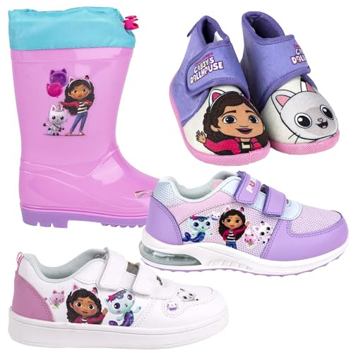 Gabby's Dollhouse - Bambina - Scarpe Sneakers Anche con Luci LED Stivali Pioggia Pantofole Ciabatte - Prodotto Originale [Galosce 6108 Rosa - 22]