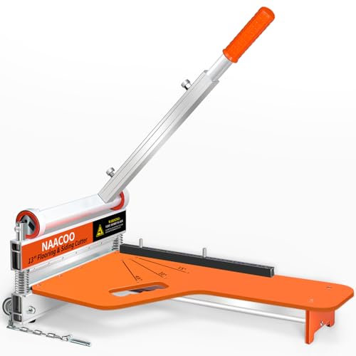NAACOO Laminatbodenschneider, 33 cm, Vinyl-Bodenschneider mit Rad, Vinyl-Dielenschneider – nur 1 Schritt für Winkel- und Längenschneiden, Bodenbelag-Werkzeuge – schneidet Vinyl-Planken, Ingenieurholz,
