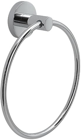 Gedy FELCE Plus Toallero baño, Toallero Pared,Toallero argolla, Toallero adheviso, Toallero sin Taladro, Cromo, Acero Inoxidable, 18,4 x 5,5 x 20,5