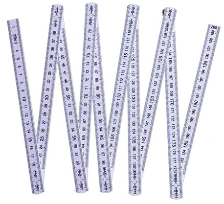 Zollstock, Zollstöcke, Gliedermaßstab, Meterstab, Geeignet für Vielfältige Messaufgaben für Bastler, Heimwerker, Tischler, Handwerker und Architekten, Faltbar, 2M