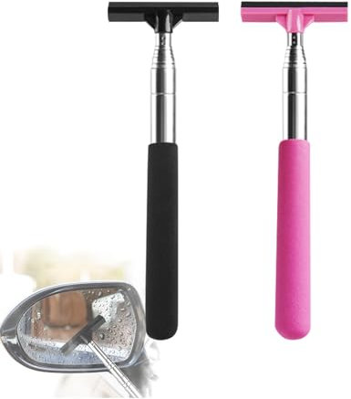 Pack of 2 Windscreen Squeegee, Car, Window Squeegee, Telescopic Mirror Wiper, Car Rear View Mirror Wiper, Shower Wiper, Bathroom Wiper, Expansion Length is up to 98 cm
