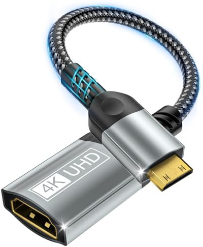 Nersligek Mini HDMI auf HDMI Adapter, 4K 60Hz Mini HDMI Adapter mit 3D HDR 18Gbps kompatibel mit DSLR, Camcorder, Laptop, Tablet, HDTV, Projektor, Kamera