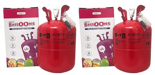 SWEEPING Doppia Bombola di elio 0,40 m3 gonfiano fino a 100 palloncini in lattice da 7 pollici, perfetta per feste di compleanno