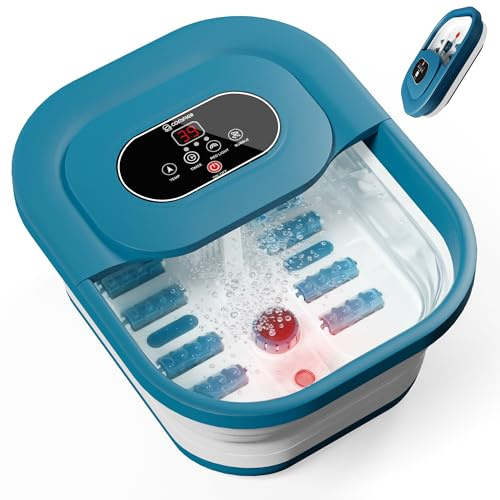 COMFIER Pediluvio con funzione massaggiante, massaggiatore elettrico con timer, vasca da bagno per piedi con massaggio con regolazione della temperatura, massaggiatore per piedi con acqua pedale