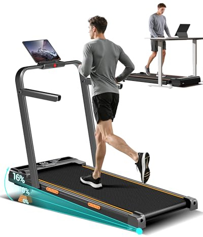 UMAY 3.0HP Tapis de Marche Pliable Inclinable 16%,avec Accoudoirs