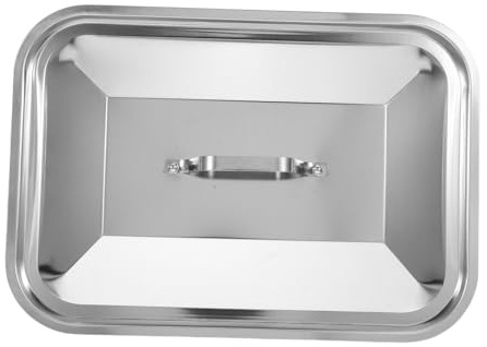 Garneck Tapa para Bandeja de Acero Inoxidable Rectangular con Asa Protección contra Salpicaduras de Aceite Cubierta para Hornear Pescado y Uso Doméstico Cocinas y Eventos al Aire