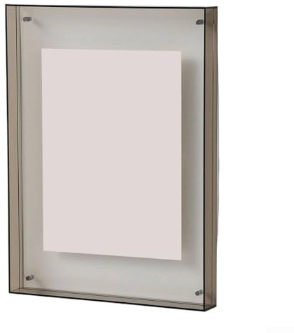 Akrylfotoram, transparent akryl bildram för bordsskiva eller väggmontering display för vardagsrum sovrum dekor 16 x 21 cm (grå)
