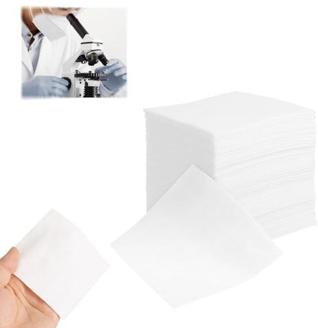 300 stycken luddfria rengöringsdukar 15 x 15 cm fleece torkdukar torra och fuktiga för laboratorieinstrument, tryck och elektronik