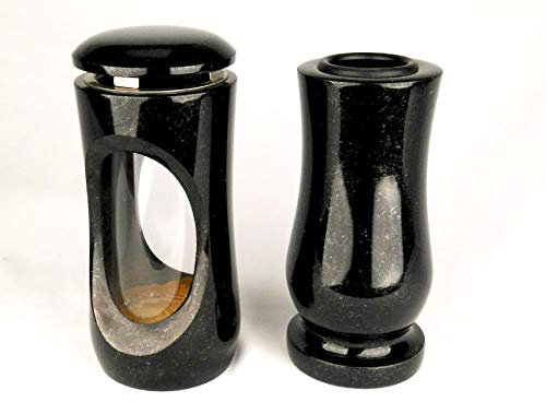 designgrab Design small Grablampe mit Vase aus Granit Schwedisch Black SS1 schwarz