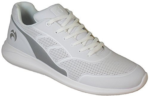 Henselite Ladies HL74 Ultra-Lightweight Impact X Lawn Bowls Shoes White/Grey UK 5