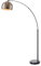 Teamson Home Arquer 173cm Arc Floor Lamp for Living Rooms, Home Offices, Dining Rooms, Bedrooms with Faux Black Marble Base and Antique Brass Bell Shade