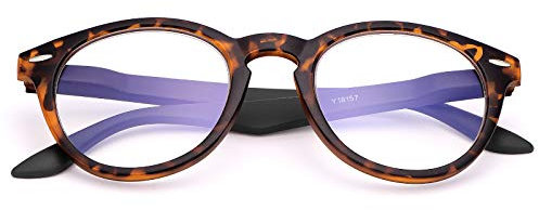 YIMI 360 Degree Ring Focus Lens Progressive Multifocal Reading Glasses for Men and Women Blue Light Blocking Spring Hinge Readers Ultralight Presbyopic Eyeglasses No Blind Zone Portable Eyewear 1.5