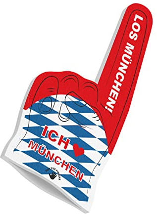 HIGH FIVE FINGERS München Fahne My City Flagge Schaumstoff Hand für Fussball, Handball, Leichtathletik | Fanartikel für Spiele, Stadion und Events | One Size | 40 x 20 x 2,5 cm