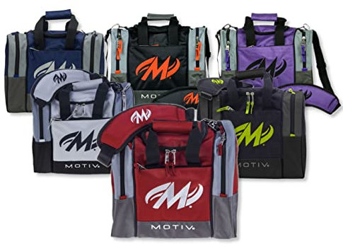 EMAX | 1-Ball-Bowling-Tasche | Motiv - Shock Single Tote | Bowlingbag für einen Bowling-Ball Schuhe Zubehör | Bowling-Ball-Tasche - Grau Rot