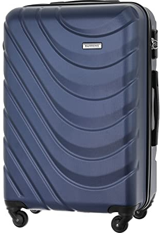 BARRENS Valigia media | Bagaglio da stiva | 67x46x26 cm | 63 L | M Valigia da viaggio Cipher Lock | Ruote 4x360 | Custodia rigida | Compatibile con le compagnie aeree | Blu scuro