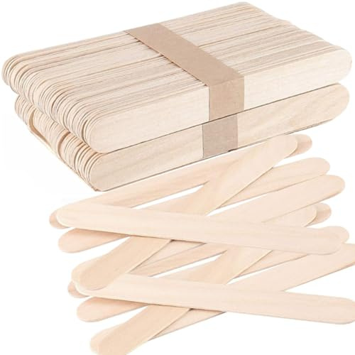 Large Lollipop Sticks 100 Jumbo Wooden Lolly Sticks for Crafts and Mixing