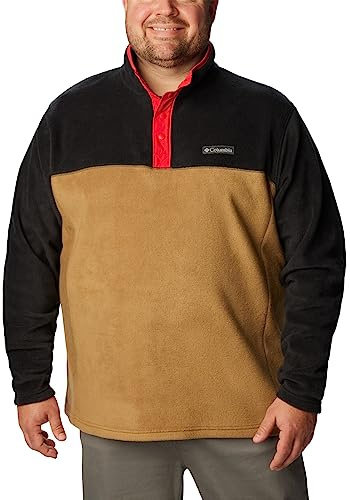 Columbia Men's Steens Mountain Half Snap 2, Delta/Black/Mountain Red, XXL