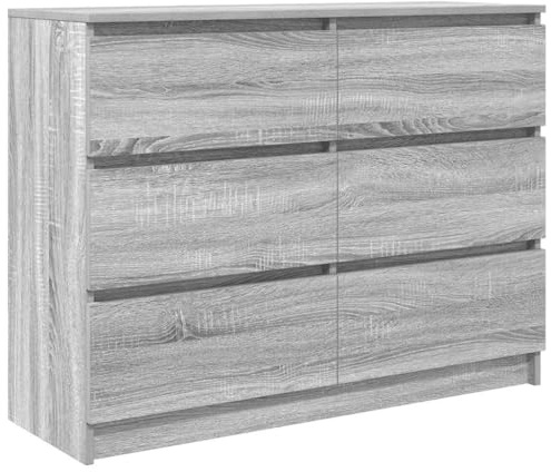 vidaXL Sideboard Grau Sonoma 100x35x76 cm Holzwerkstoff, Kommode, Schrank, Mehrzweckschrank, Anrichte, Beistellschrank, Flurschrank
