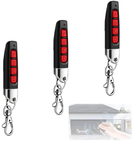 ONGNIUU 3 pezzi telecomando garage universale 433 MHz clonatore, lunga distanza 30 m 4 canali 4 pulsanti, duplicatore telecomando per porte garage portellone auto wireless