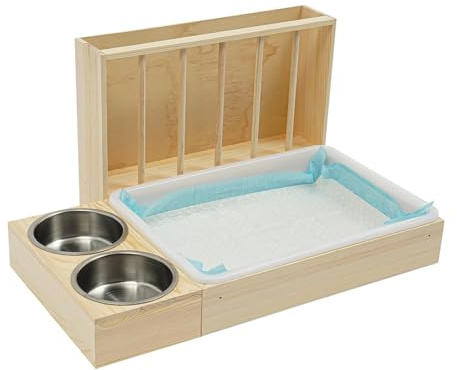 Distributeur de Nourriture pour Lapin,Alimentation pour Petits Animaux en Bois - Porte-Foin pour Lapin et Distributeur d'Eau - Pour Chinchilla Poule Furet Hérisson Cage Intérieur Maison Enclos Extérie