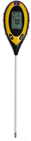 MisFox Tester per Il Suolo, 4 in 1 Tester per Misuratore di umidità/Fertilizzante/PH/Luce Solare, Analizzatore di Suolo per Casa e Giardino, Piante, Fattoria, Uso Interno/Esterno