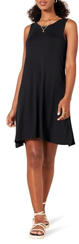 Amazon Essentials Abito swing a canottiera (taglie forti disponibili) Donna, Nero, L