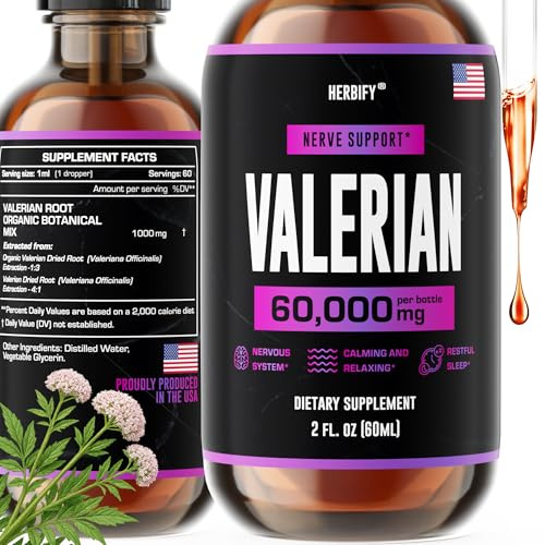 Valerian Root Supplement - Valerian Root Tincture – Nervous System Support 2 Fl oz