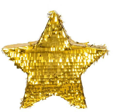 Boland 30977 - Pignatta Star oro, 44 x 44 cm, decorazione da appendere, decorazione per compleanno, festa a tema e carnevale