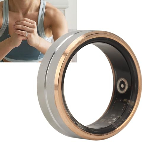 Smart Ring för Män och Kvinnor, IP68 Vattentät Fitness Tracker Ring för Pulsmätare Sömnkvalitet Träningsdata, Sömnspårning Bärbar Kompatibel med APP (Rose Gold) (Innerdiameter