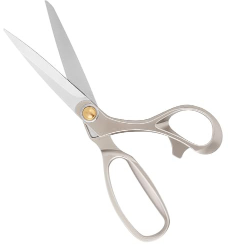 Vutyvve Stoffschere, Professionelle Heavy Duty Schneider Stoffschere, 9,4 Zoll Textilschere, Präzises Schneiden, Komfortabler Griff, Silber