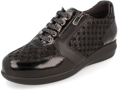 dtorres - Zapato Señora Negro - Irma Cadenas - Calzado Ortopédico con Ajuste de Cremallera - Horma Extra-Ancha - Cómodos y Adaptables - Tallas 39