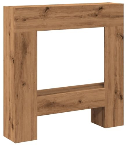 vidaXL Borde de chimenea madera ingeniería roble artisan 81x18x82 cm