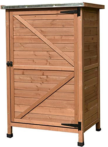 Trädgårdsskåp Utomhus Balkongskåp Regntätt och korrosionsskyddande trä Förvaringsskåp Diverse Verktygsskåp Förvaringsskjul.Brown-77 * 56.5 * 115 cm