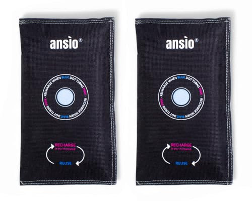 ANSIO Reusable Car Dehumidifier Bag, Pack of 2 - Helps Reduce Moisture & Condensation in Cars | 270g Dehumidifier for Windscreen, Dashboard & Interior | Microwave Rechargeable