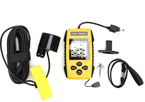 Bärbar Fiskdjupfinder med Sonarsensor, Rund Givarsensor, med LED -bakgrundsbelysning för sjö, Flod, Havsfiske